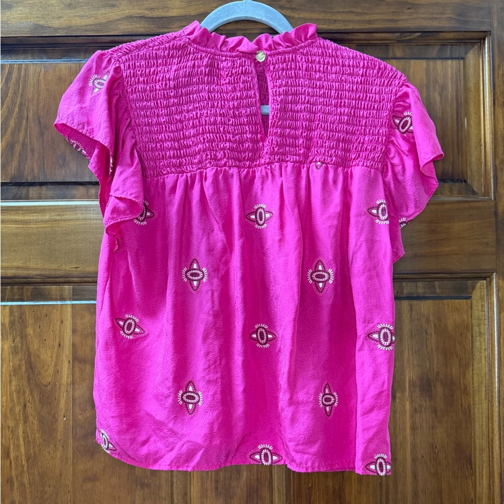 Marie Oliver Fuchsia Ruffled Blouse - Picture 2 of 3